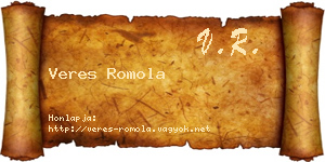 Veres Romola névjegykártya